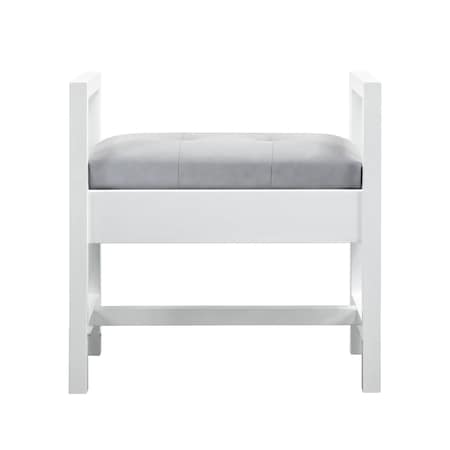 James Martin Vanities Addison 24.5in Upholster Bench, Glossy White E444-BNCH-GW